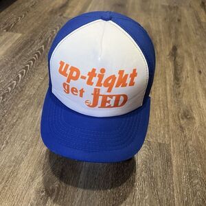 True Vintage‎ 70s Snapback Trucker Hat Foam Orange White Jed Parody Baseball Cap